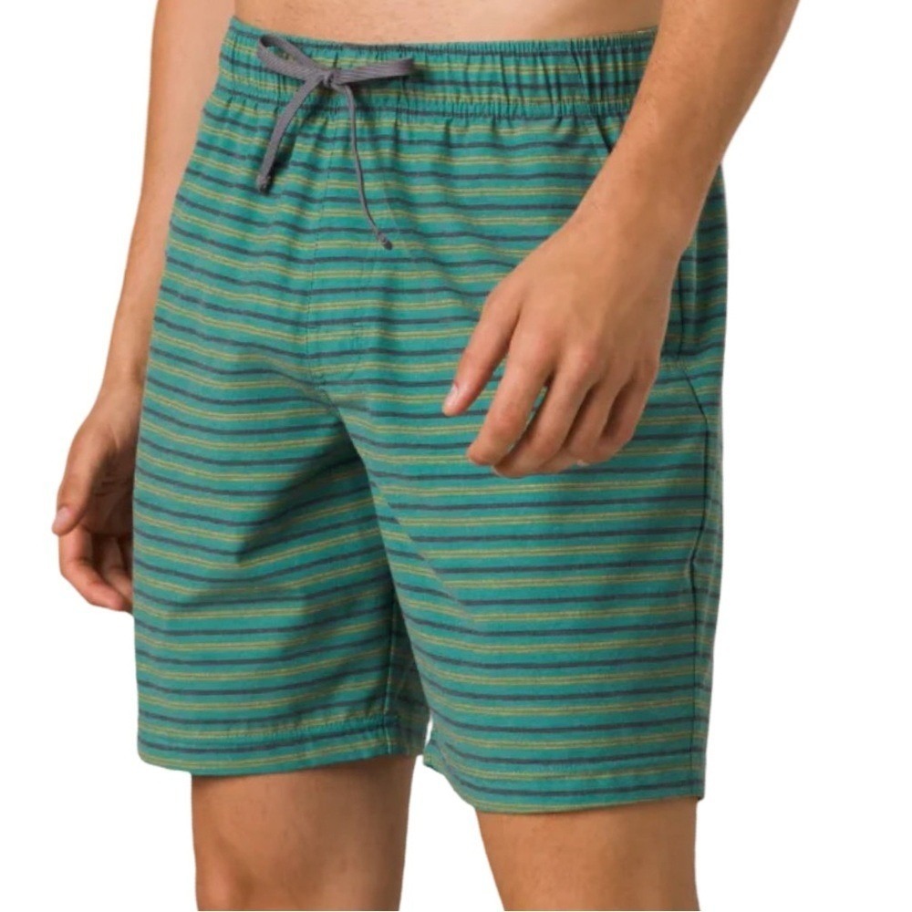 NWT Prana‎ Men's Swim Trunk Boardshorts Cove Stripe Beach Summer Shorts Large